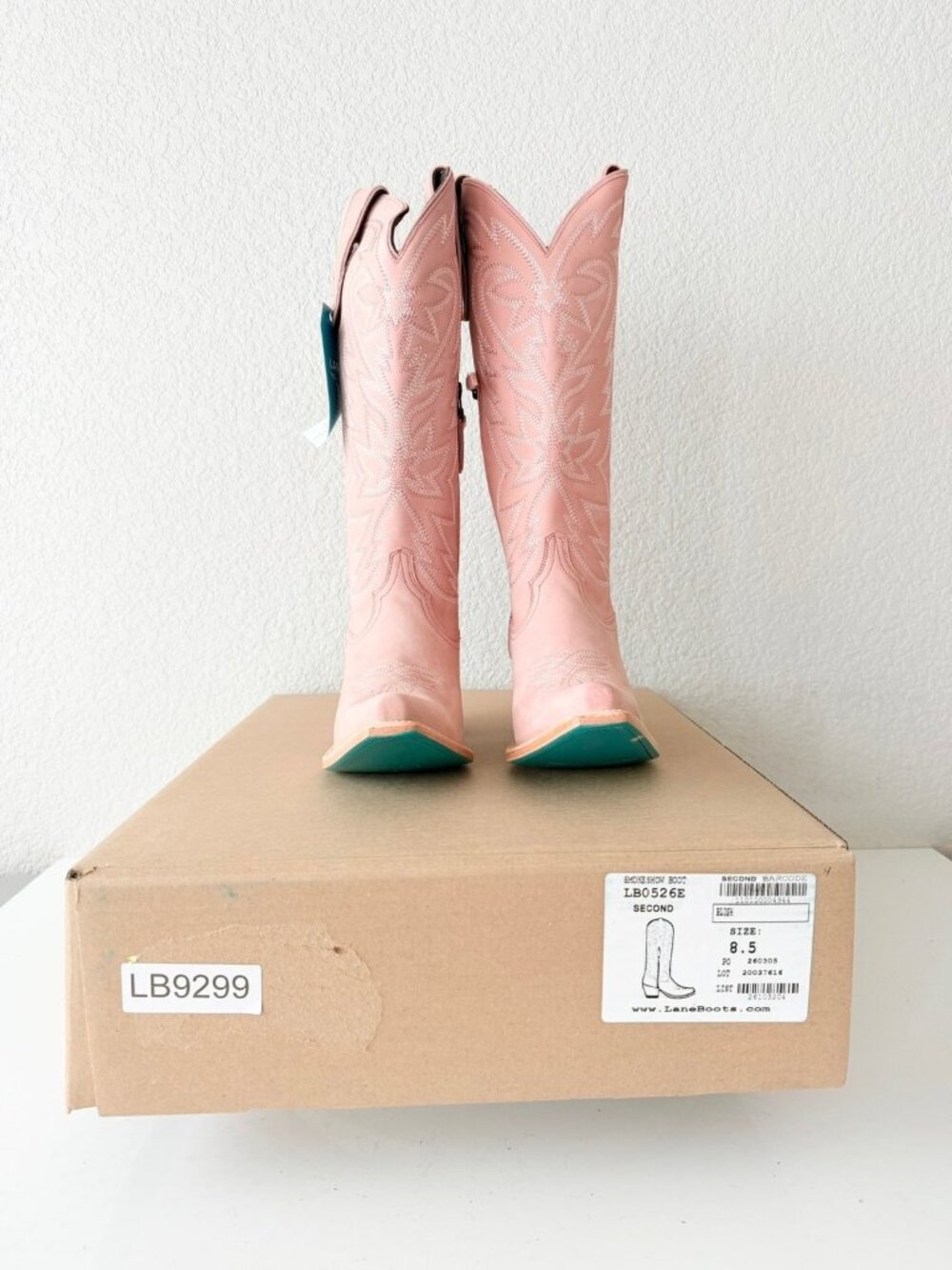 Lane SMOKESHOW Pink Cowboy Boots Western Cowgirl Mid Calf Tall Womens Size 8.5 - Picture 11 of 12